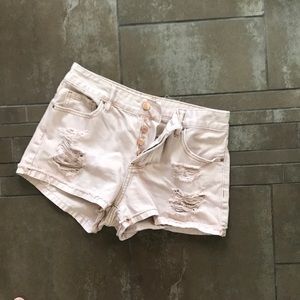 Pale pink denim shorts - PACSUN